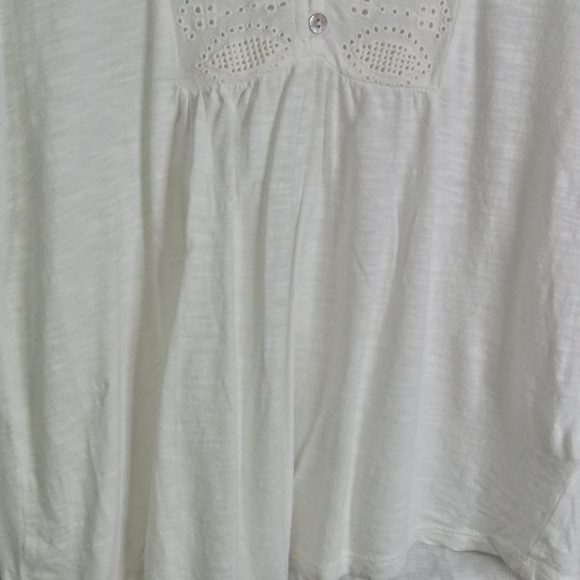 Lucky Brand White Lace Detail Boho Top Small - Picture 4 of 9